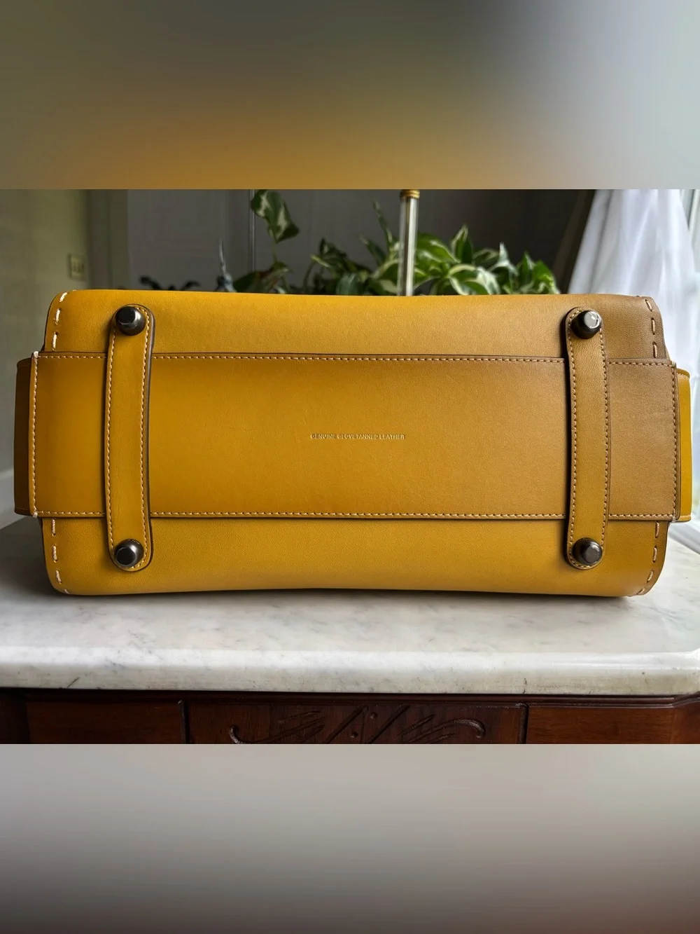 Coach 1941 Swagger 37 Two-Tone Yellow and Brown Leather Satchel/Briefcase - Picture 6 of 16